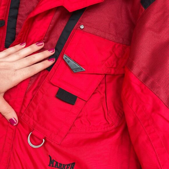 VTG 90s Marker Red Ski Patrol Jacket L/XL Olympic Model Thermolite Aqua Guard - Picture 4 of 12